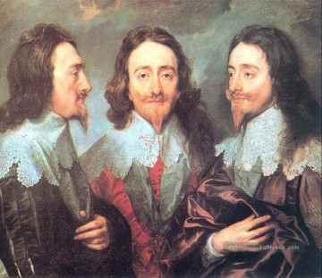  Anthony Art - Charles Ier en trois positions Baroque peintre de cour Anthony van Dyck